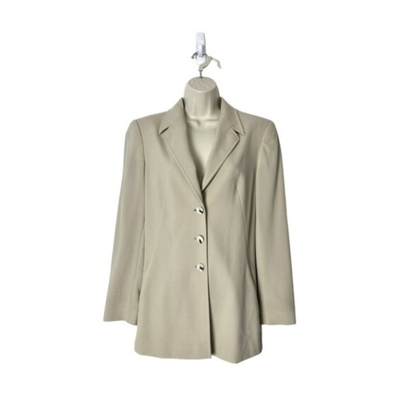 ESCADA Vintage Virgin Wool Single Breasted Blazer EU 36 Small Mother of Pearl - Picture 2 of 11